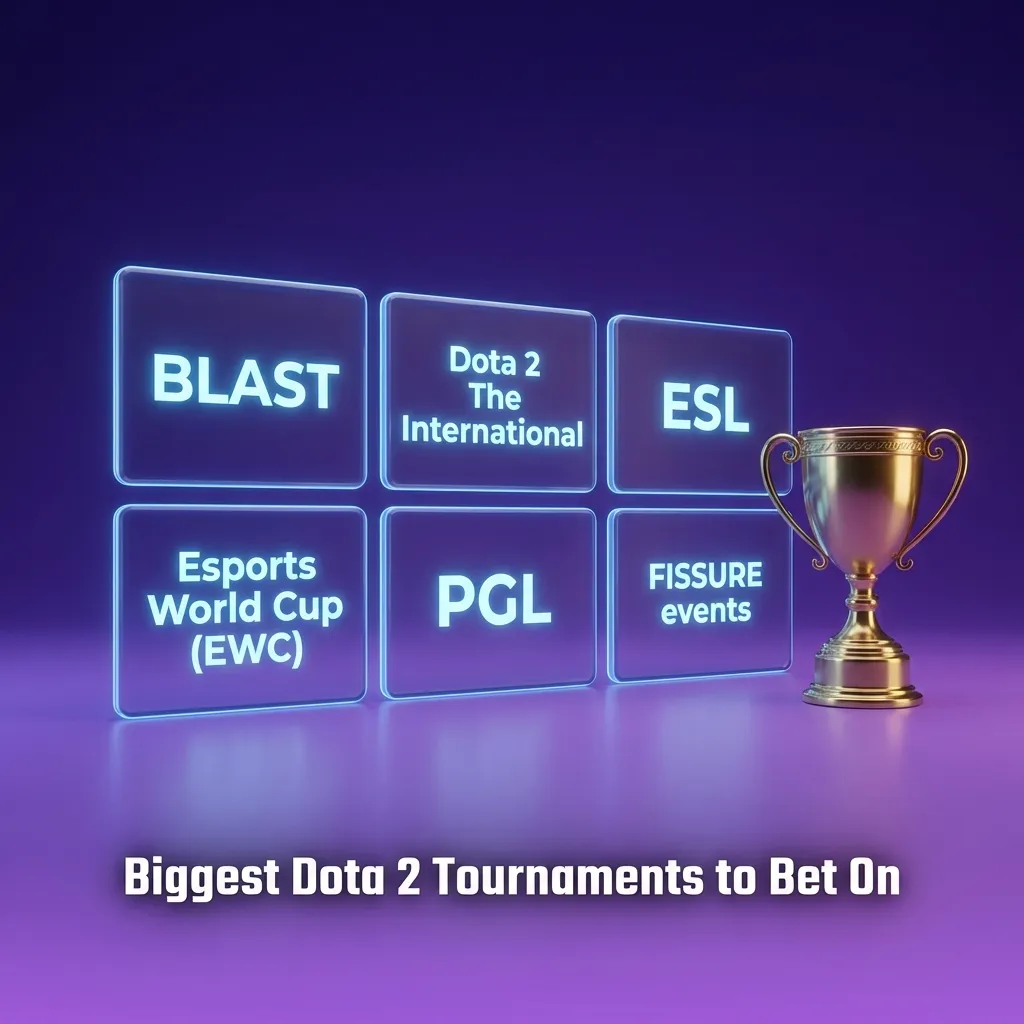 Top Dota 2 tournaments including The International, ESL One, and PGL Majors with competitive betting opportunities.